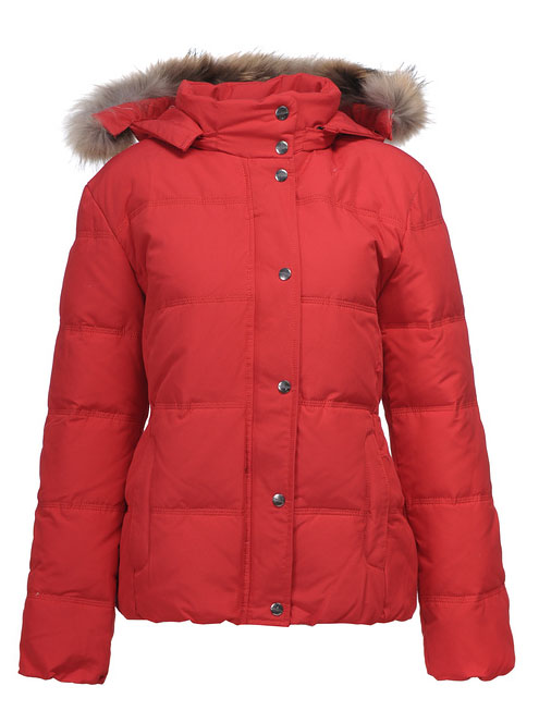 Woolrich Parka Norwegian Fur Jacket Donne RED